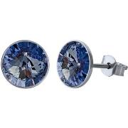 Boucles oreilles Mademoiselle Jolie Paris ENIGME Argente Bleu Marin