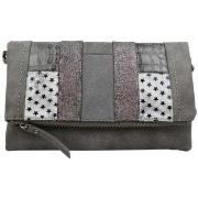 Sac à main Fuchsia Sac pochette Elma patchwork croco étoile gris