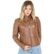 Blouson Pallas Cuir Blouson en cuir agneau ref_45400 Gold