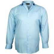 Chemise Doublissimo chemise fil a fil traditionnelle bleu