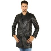 Veste Pallas Cuir Veste longue en cuir d'agneau ref 45136 Noir