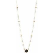 Collier Orusbijoux Collier Long Argent Doré Valentine Cristal Noir