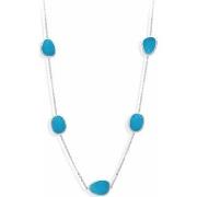 Collier Orusbijoux Collier Long Argent Victoria Cristal Turquoise