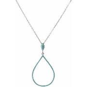 Collier Orusbijoux Collier Argent Rhodié Forme Goutte Turquoise