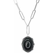 Collier Orusbijoux Collier Argent Rhodié Clothilde Onyx Noire