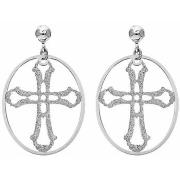 Boucles oreilles Orusbijoux Boucles D'oreilles Argent Rhodier Croix