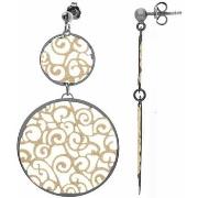 Boucles oreilles Orusbijoux Boucles D'oreilles Argent Doré Noire Ethni...