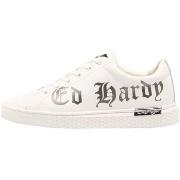 Baskets Ed Hardy Script low top white-gun metal