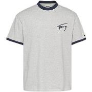 T-shirt Tommy Jeans T Shirt Homme Ref 55874 Gris