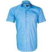 Chemise Emporio Balzani chemisette en popeline montebello bleu