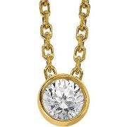 Collier Brillaxis Collier diamant serti clos 0.10ct or jaune