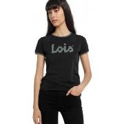 Debardeur Lois Tee-shirt femme LOIS jean noir et vert - XS