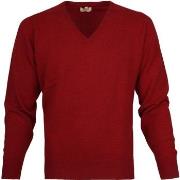 Sweat-shirt William Lockie Pull Laine d'Agneau Col-V Poppy