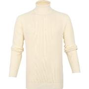 Sweat-shirt Suitable Pull Lunf Col Roulé Blanc Cassé