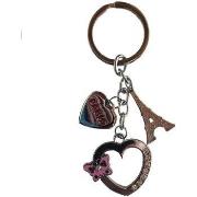 Porte clé Tour Design Porte clefs en métal Paris charms - Coeurs