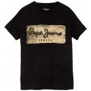 T-shirt enfant Pepe jeans Tee-shirt junior noir Golders DLX PB501433 -...
