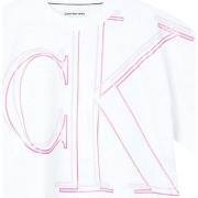 T-shirt Calvin Klein Jeans T Shirt Court Ref 57179 YAF Blanc