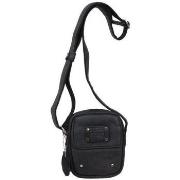 Sac à main Wylson Pochette cuir d'aspect vieilli W8144-6 - Noir