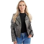 Blouson Redskins Veste en cuir femme Jutta Antik ref 58061 Silver