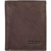Portefeuille Zippo Porte-feuille marron avec surpiqûres rouges