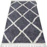 Tapis Rugsx Tapis BERBER CROSS B5950 gris et blanc 180x270 cm