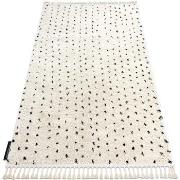 Tapis Rugsx Tapis BERBER SYLA B752 points crème Franges 160x220 cm