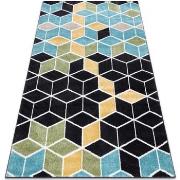 Tapis Rugsx Tapis POLI 9139A Cube 3D noir / 140x190 cm