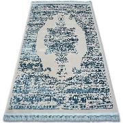 Tapis Rugsx Tapis ACRYLIQUE MANYAS 192AA Gris/Bleu franges 80x300 cm