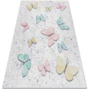 Tapis Rugsx Tapis lavable BAMBINO 1610 Papillons pour les 80x150 cm