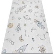 Tapis Rugsx Tapis lavable BAMBINO 1278 Fusée spatiale pour 140x190 cm