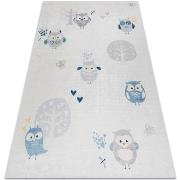 Tapis Rugsx Tapis lavable BAMBINO 1161 Hiboux pour les 80x150 cm