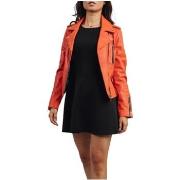 Blouson Redskins Blouson en cuir Femme Jutta Ref 55800 Orange