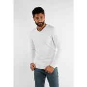 Pull Hollyghost Pull blanc touch cashemere avec col V