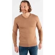 Pull Hollyghost Pull col V camel en touch cashemere unicolore