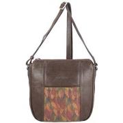 Sac Bandouliere Patrick Blanc Sac bandoulière Nouméa cuir motif marron