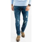 Jeans Hollyghost Jean slim bleu avec trous