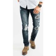 Jeans Hollyghost Jean slim bleu avec trous