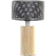 Lampes à poser Item International Lampe rétro en bois et métal 34 cm