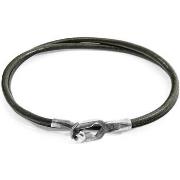 Bracelets Anchor &amp; Crew Bracelet Tenby Argent Et Cuir Rond