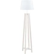 Lampadaires Tosel Lampadaire colonne bois blanc