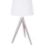 Lampes de bureau Tosel Lampe de chevet trépied bois blanc