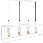 Lustres, suspensions et plafonniers Tosel Lustre poutre métal blanc d'...