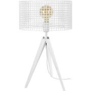 Lampes de bureau Tosel Lampe de chevet trépied bois blanc d'ivoire