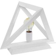 Lampes de bureau Tosel Lampe a poser géométrique bois blanc d'ivoire