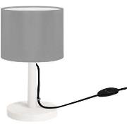 Lampes de bureau Tosel Lampe de chevet droit bois blanc et gris