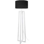 Lampadaires Tosel Lampadaire colonne bois blanc et noir