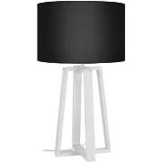 Lampes de bureau Tosel Lampe de chevet colonne bois blanc et noir