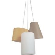 Lustres, suspensions et plafonniers Tosel Lustre grappe tissu blanc, c...