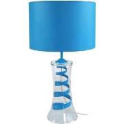 Lampes de bureau Tosel Lampe a poser évasée verre bleu
