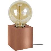 Lampes de bureau Tosel Lampe de chevet carré bois cuivre